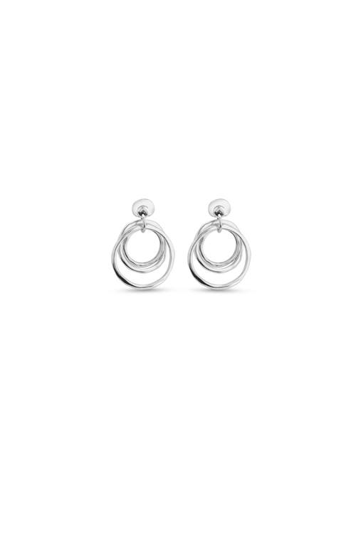 Unode50 Sterling Silver Metal Hoop Earrings In White