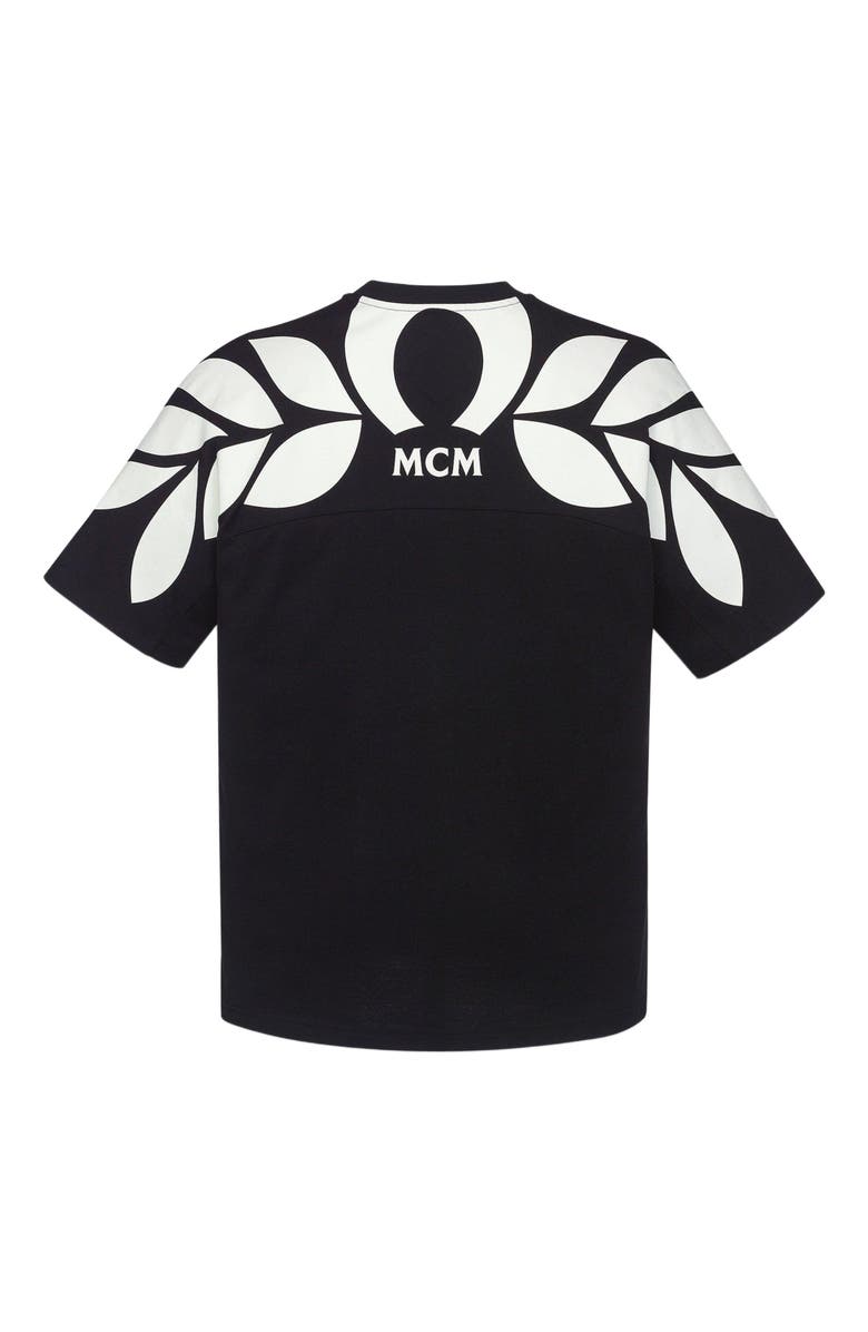 MCM Oversized Laurel Print T-Shirt in Organic Cotton, Alternate, color, 
