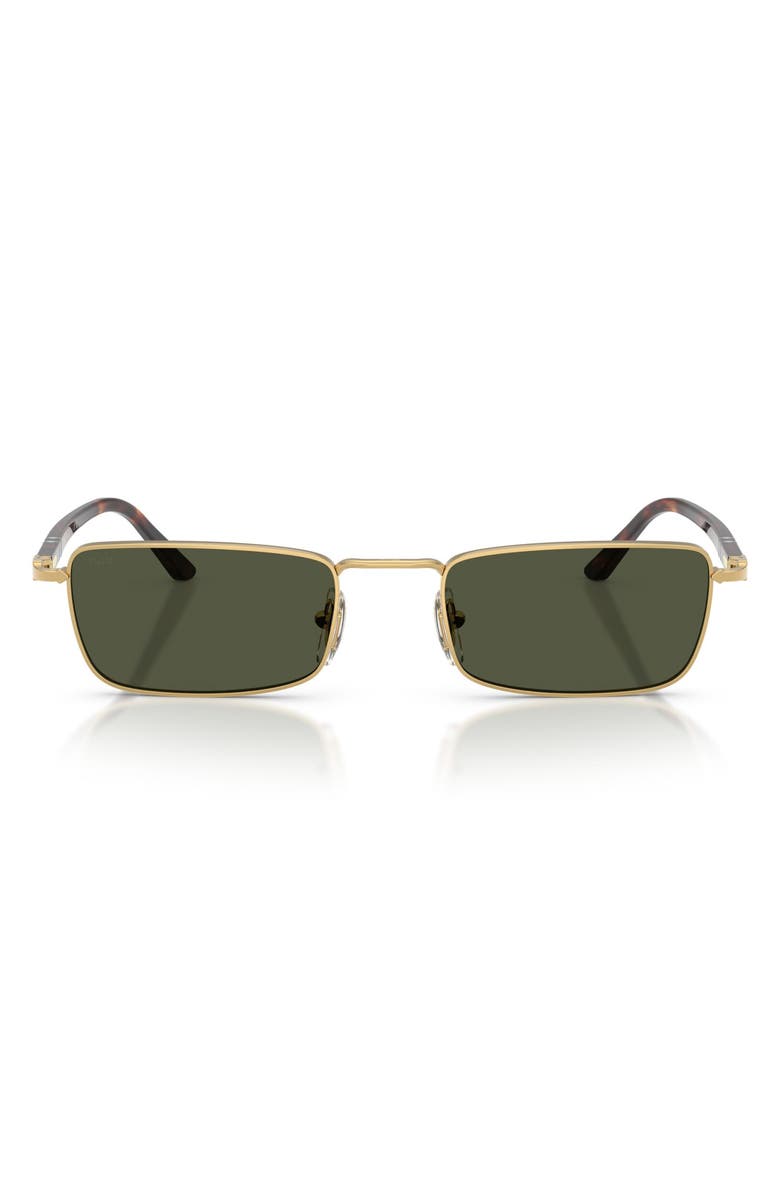 Persol 54mm Rectangular Sunglasses, Main, color, Gold / Green