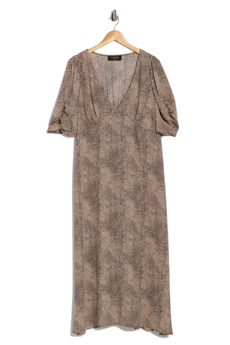 V-Neck Short Sleeve Maxi Dress, Alternate, color, TAUPE