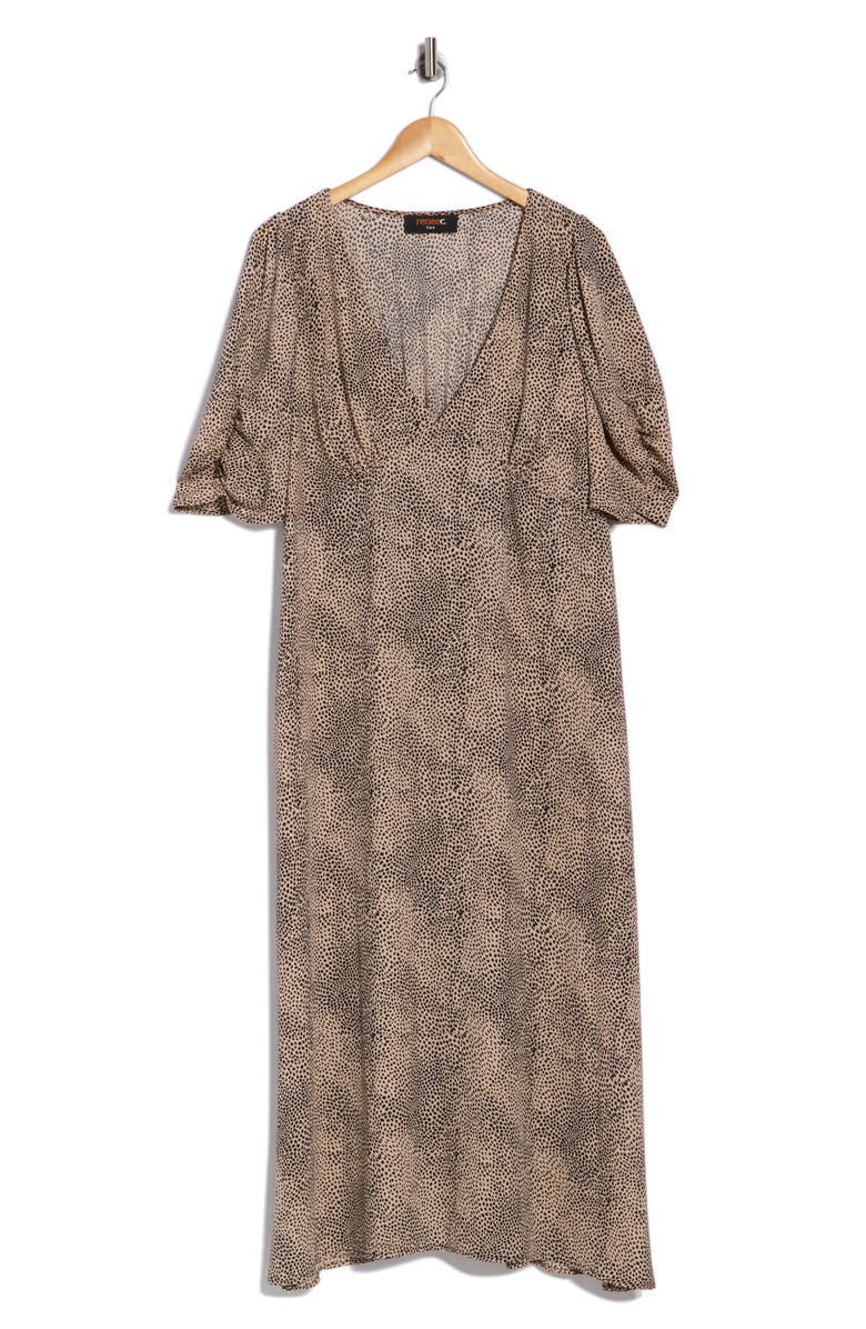 Renee C V-Neck Short Sleeve Maxi Dress, Alternate, color, Taupe