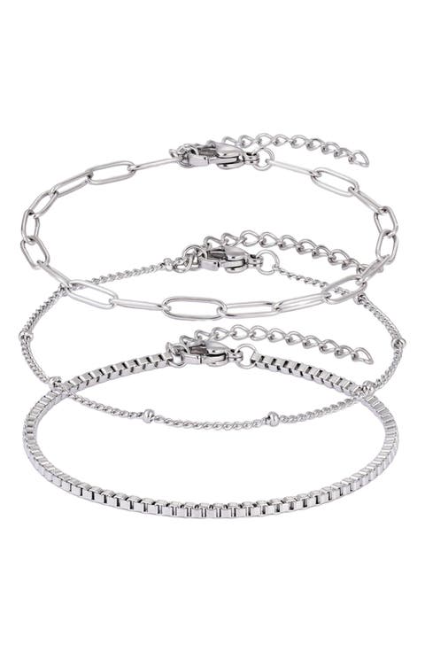 Set of 3 Stainless Steel Bracelets
