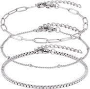 Adornia Set of 3 Stainless Steel Bracelets