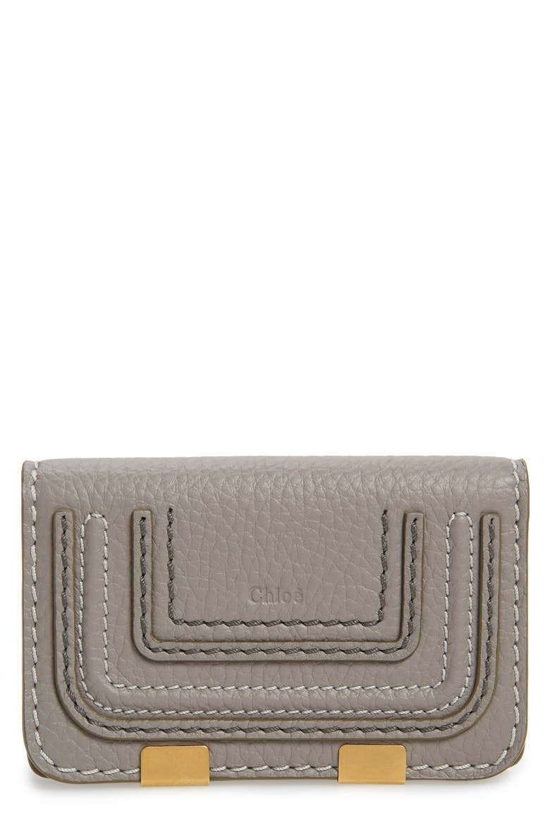 Marci Leather Flap Card Holder, Main, color, CASHMERE GREY