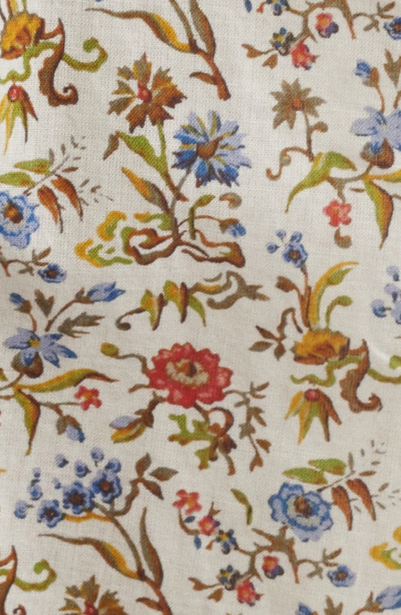 DÔEN Emmaretta Floral Pleated Cotton Voile Maxi Dress, Alternate, color, Jardin Du Chateau