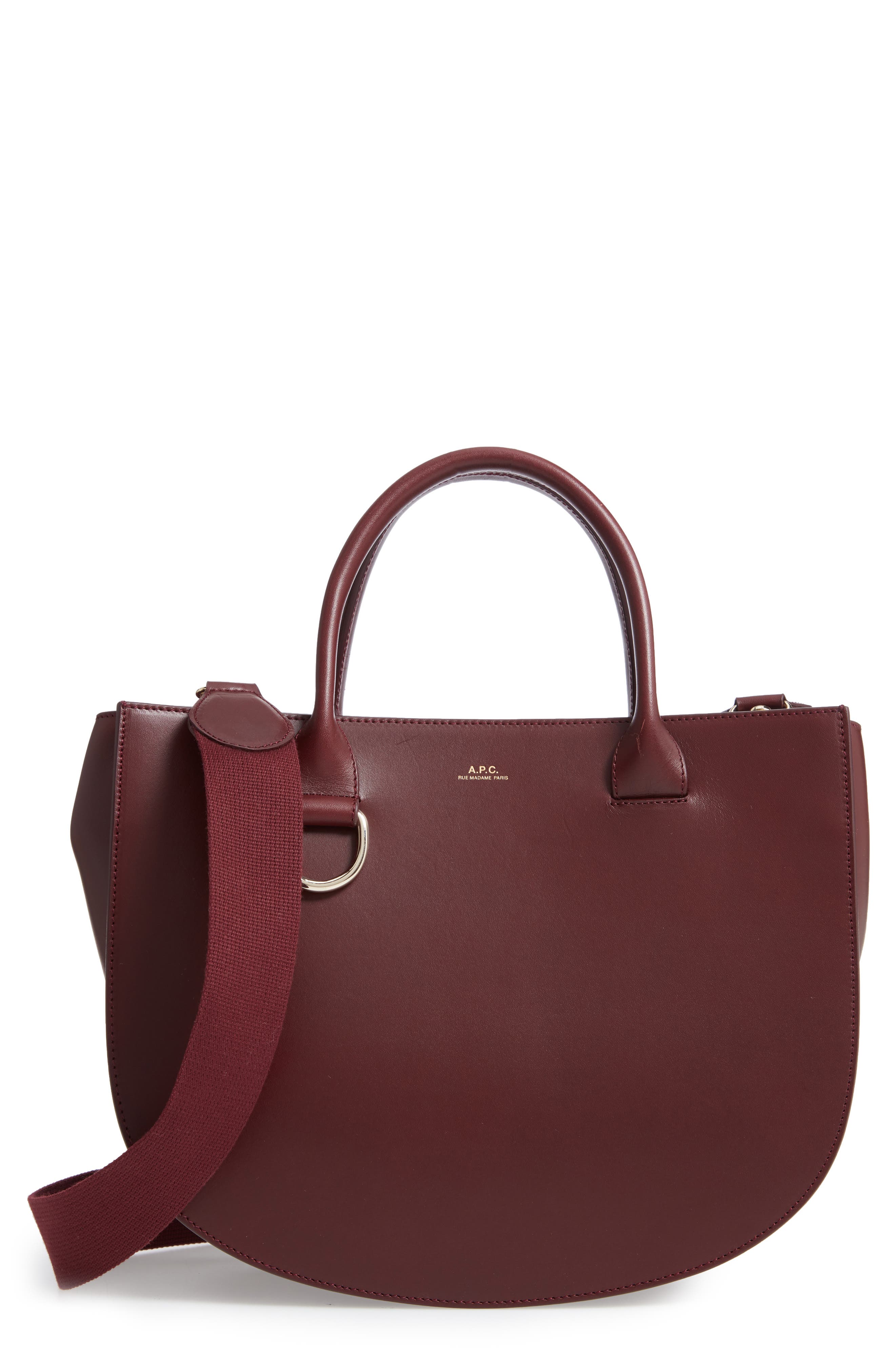 A.P.C. Sac Marion Leather Tote, Main, color, 