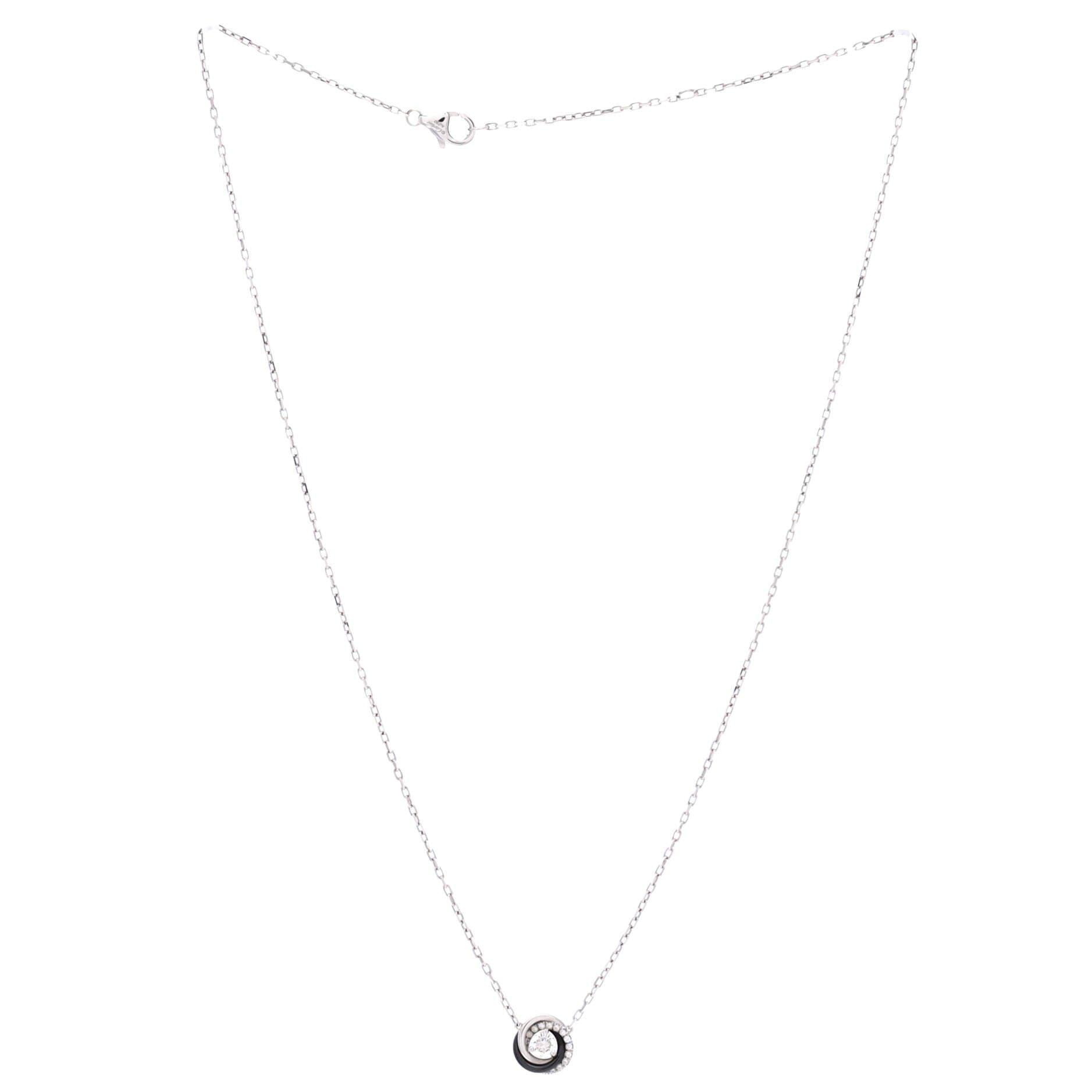 Trinity Diamond Pendant Necklace 18K White Gold with Diamonds and Ceramic, Alternate, color, Metallic Gold