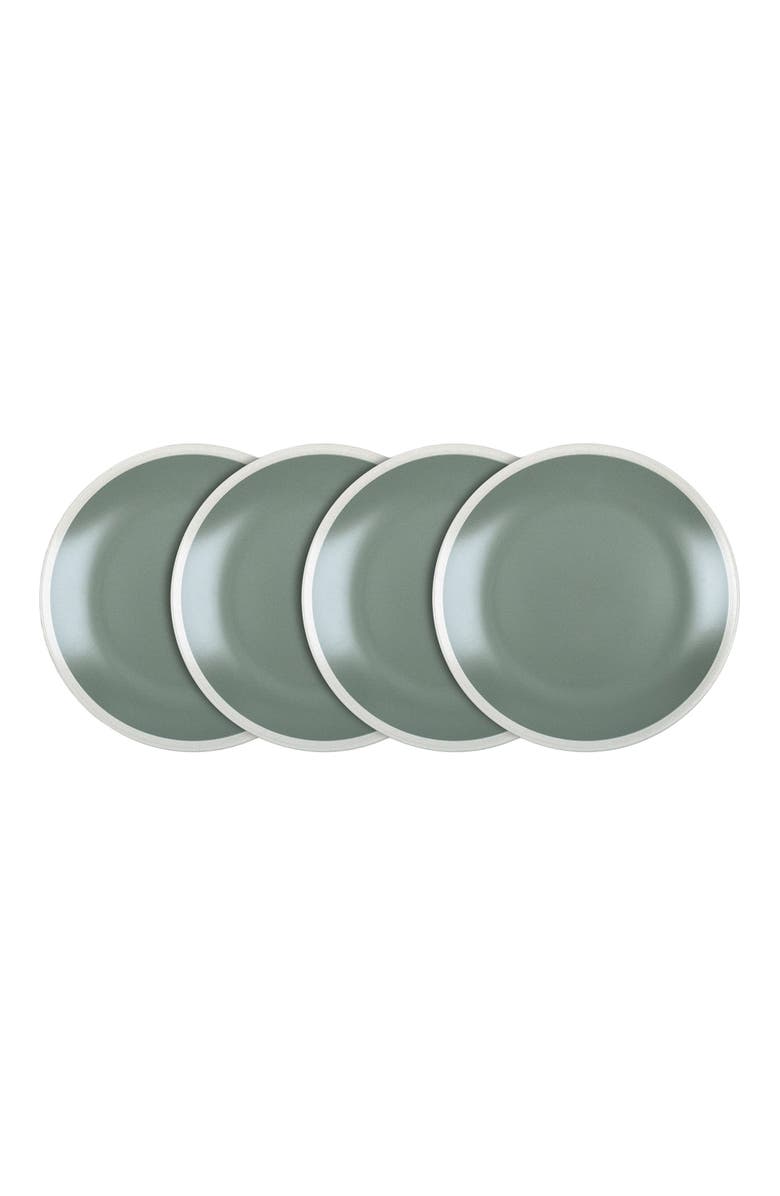 Stone Lain Serenity Stoneware 4-Piece Dinner Plate Set, Main, color, Green And Cream