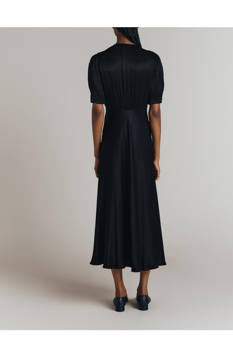 Ghost London Madison Satin Midi Dress, Alternate, color, Black