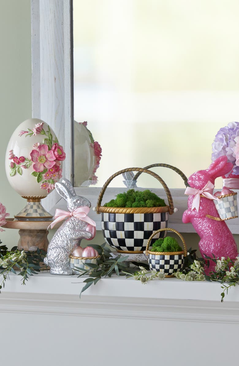 MACKENZIE CHILDS Courtly Check Large Basket, Alternate, color, Black