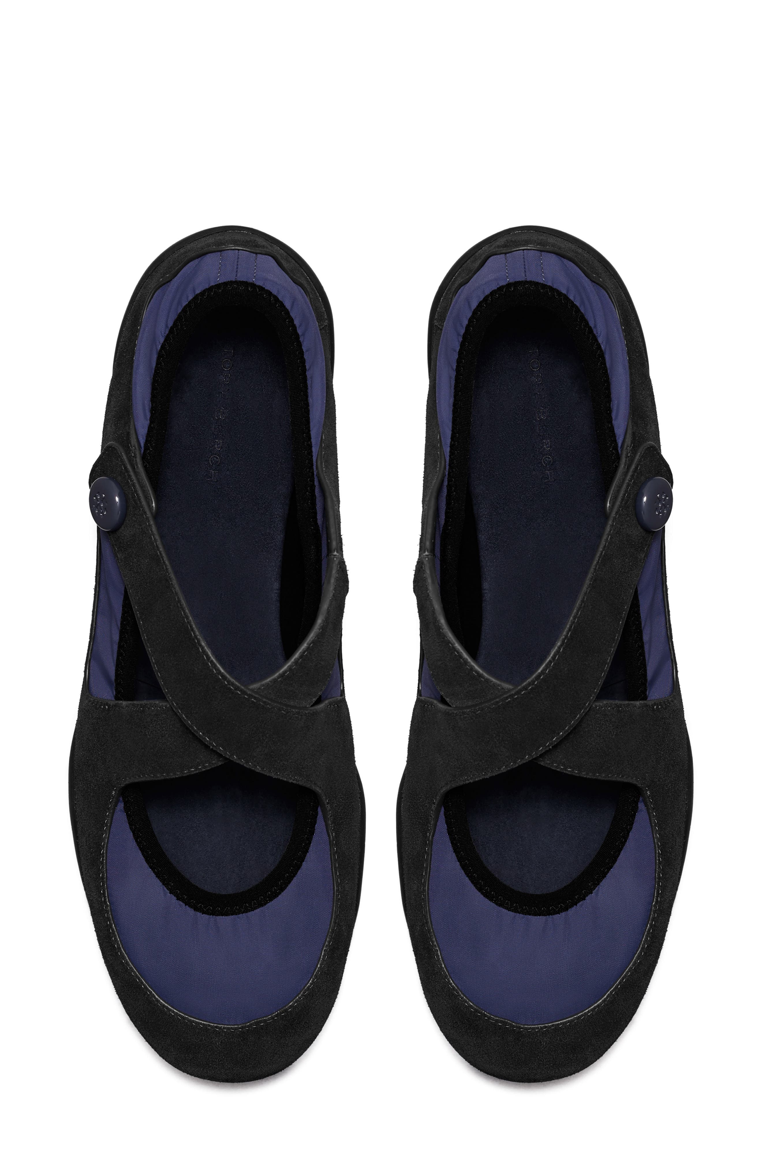 Tory Burch Romy Mary Jane Flat, Alternate, color, Newport Navy / Newport Navy