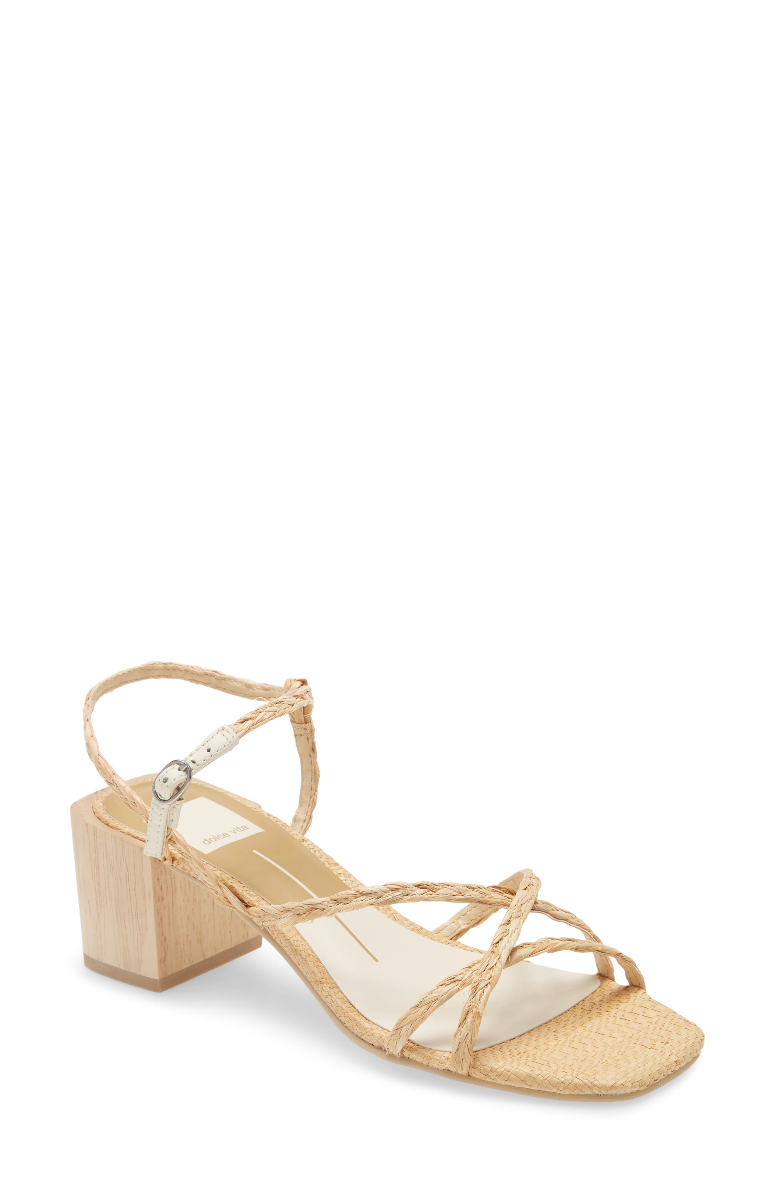 Zayla Block Heel Sandal, Main, color, LIGHT NATURAL RAFFIA