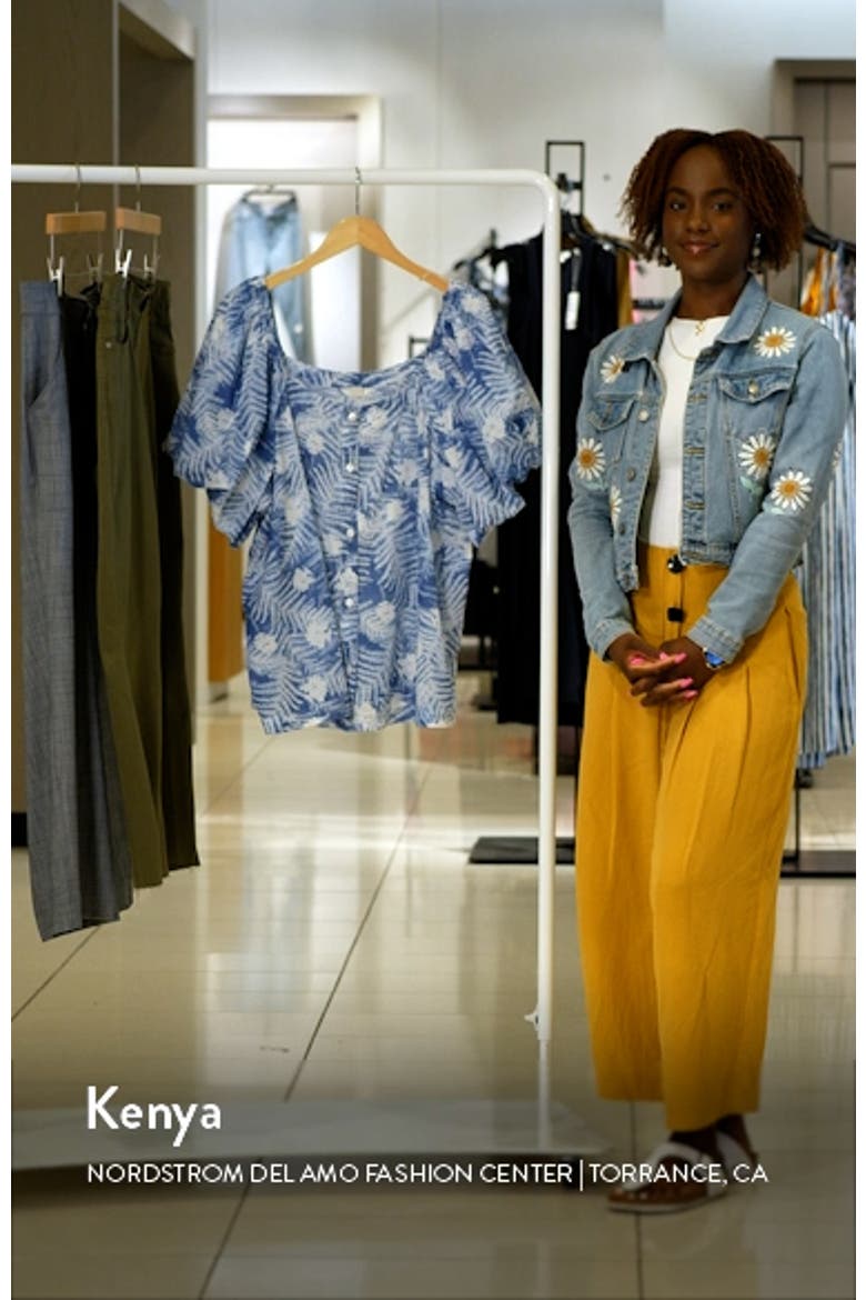 Puff Sleeve Front Button Organic Cotton Top video