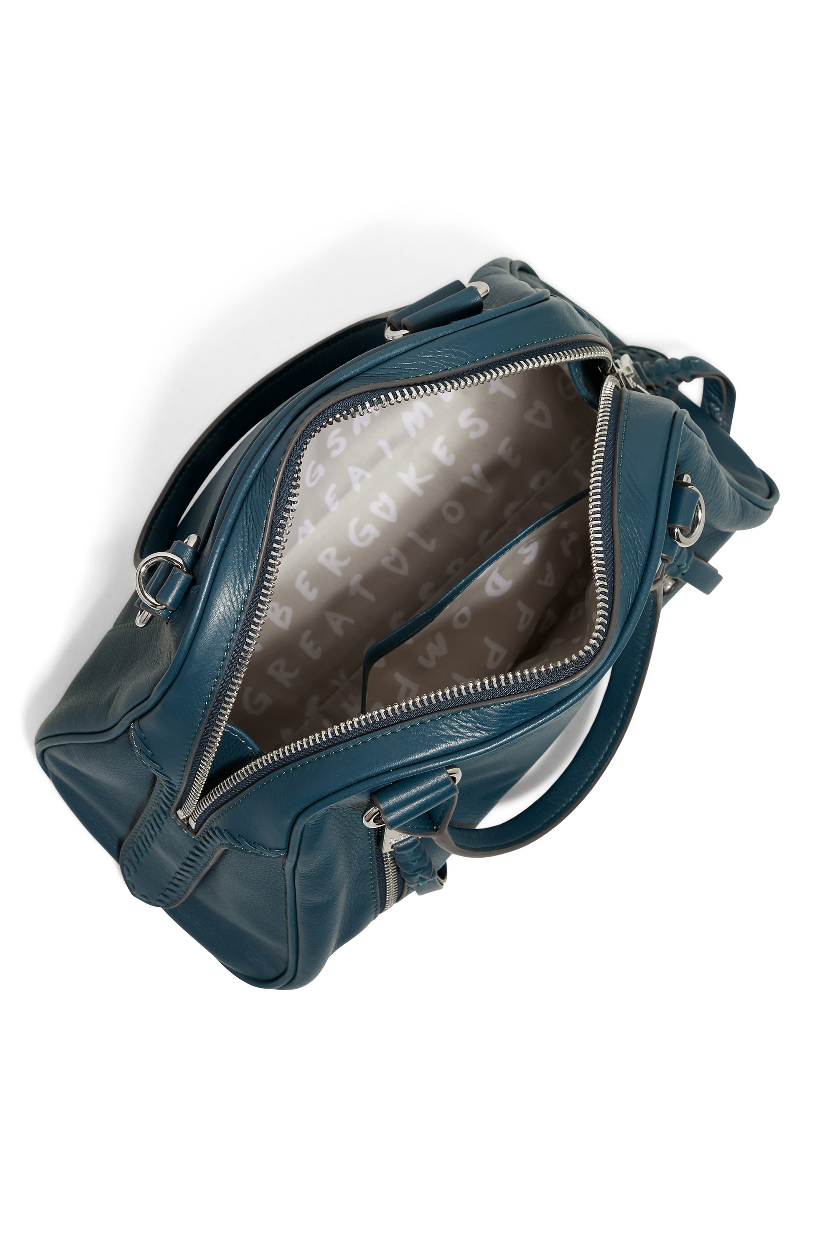 The Day Dream Leather Satchel, Alternate, color, TEAL