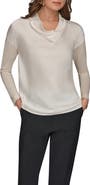 Donna Karan New York Mixed Media Cowl Neck Top