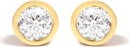 Haus of Brilliance 14K Gold Lab Grown Diamond Screw-Back Classic Bezel Solitaire Stud Earrings