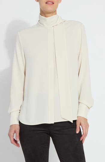 Lyssé Lysse Odette Scarf Neck Top In Neutral