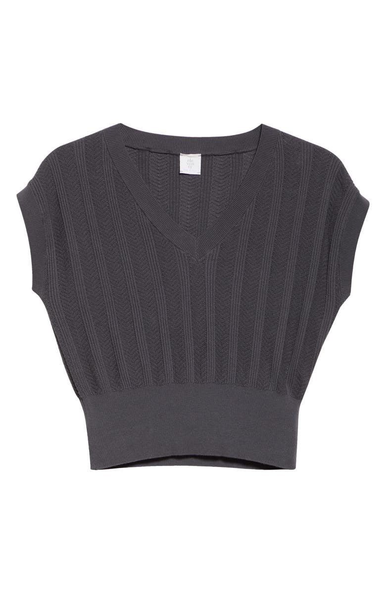 Eleventy Mixed Stitch V-Neck Crop Sweater Vest, Alternate, color, 