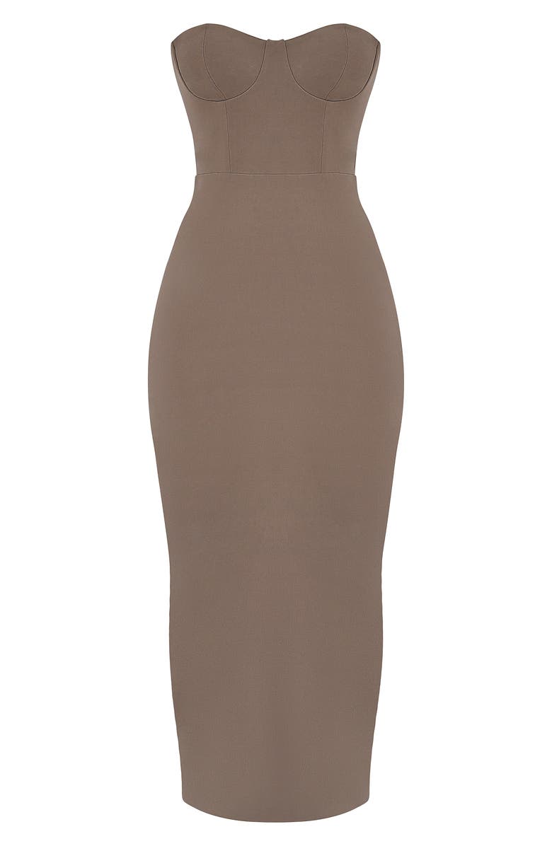 HOUSE OF CB Lucia Strapless Corset Maxi Dress, Alternate, color, Mocha