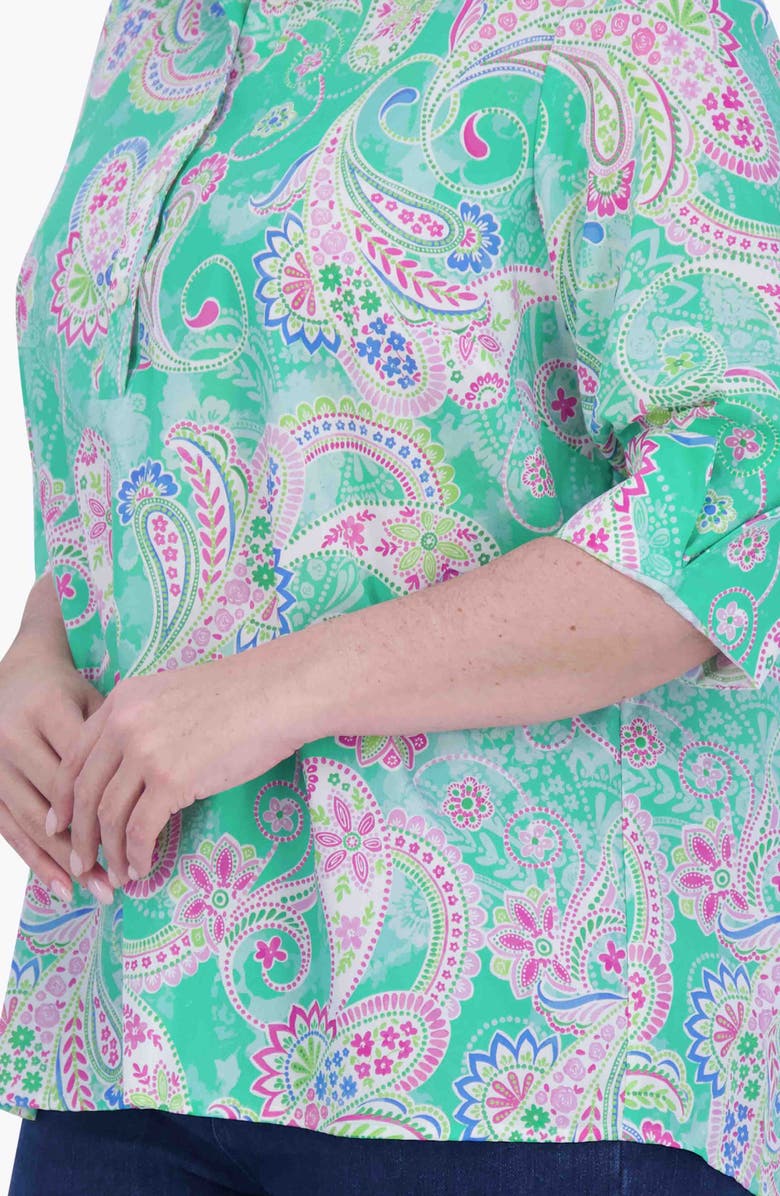 Foxcroft Therese Paisley Cotton Split Back Popover Shirt, Alternate, color,