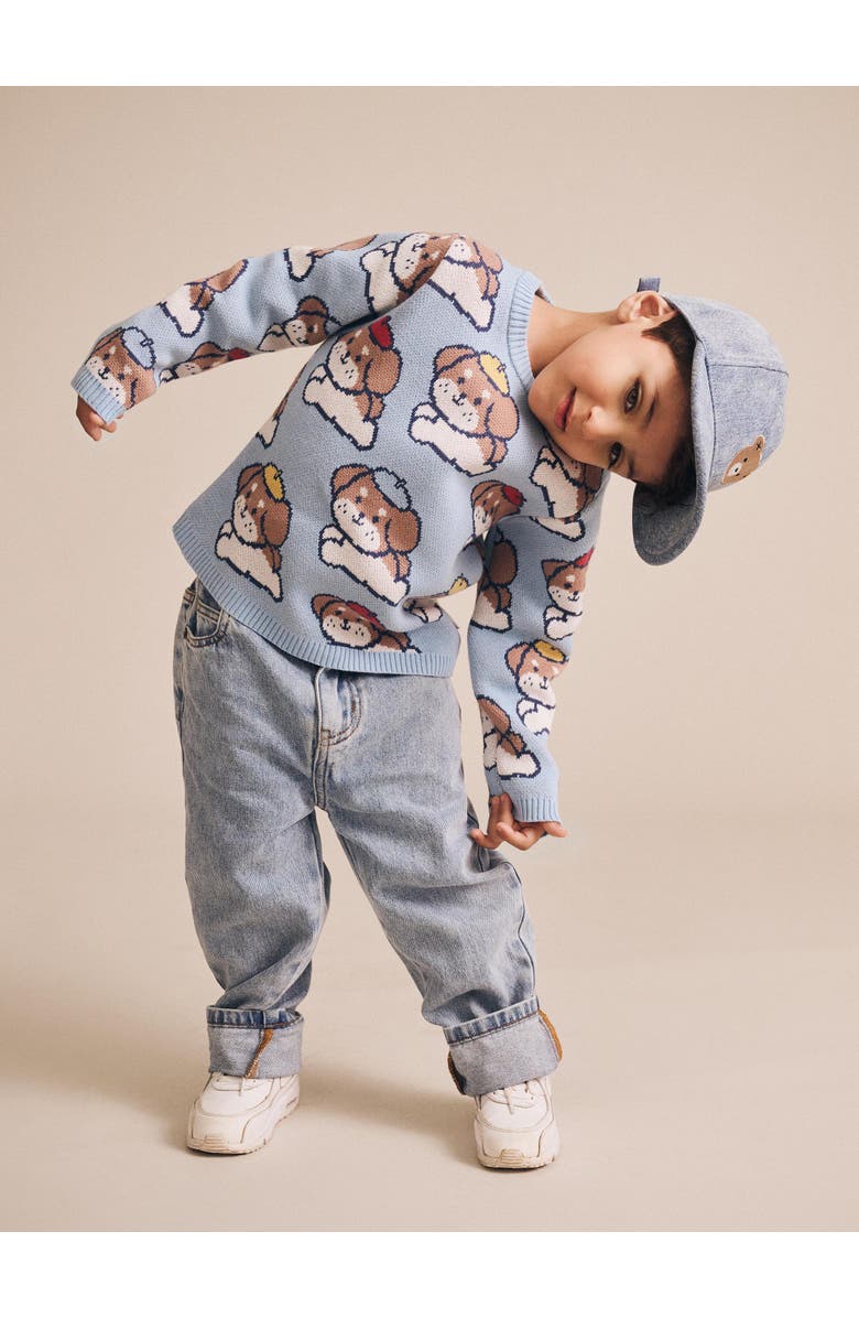 Huxbaby Parisian Painter Pub Knit Pullover, Alternate, color, Lake