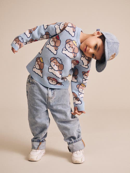 Huxbaby Parisian Painter Pub Knit Pullover In Blue