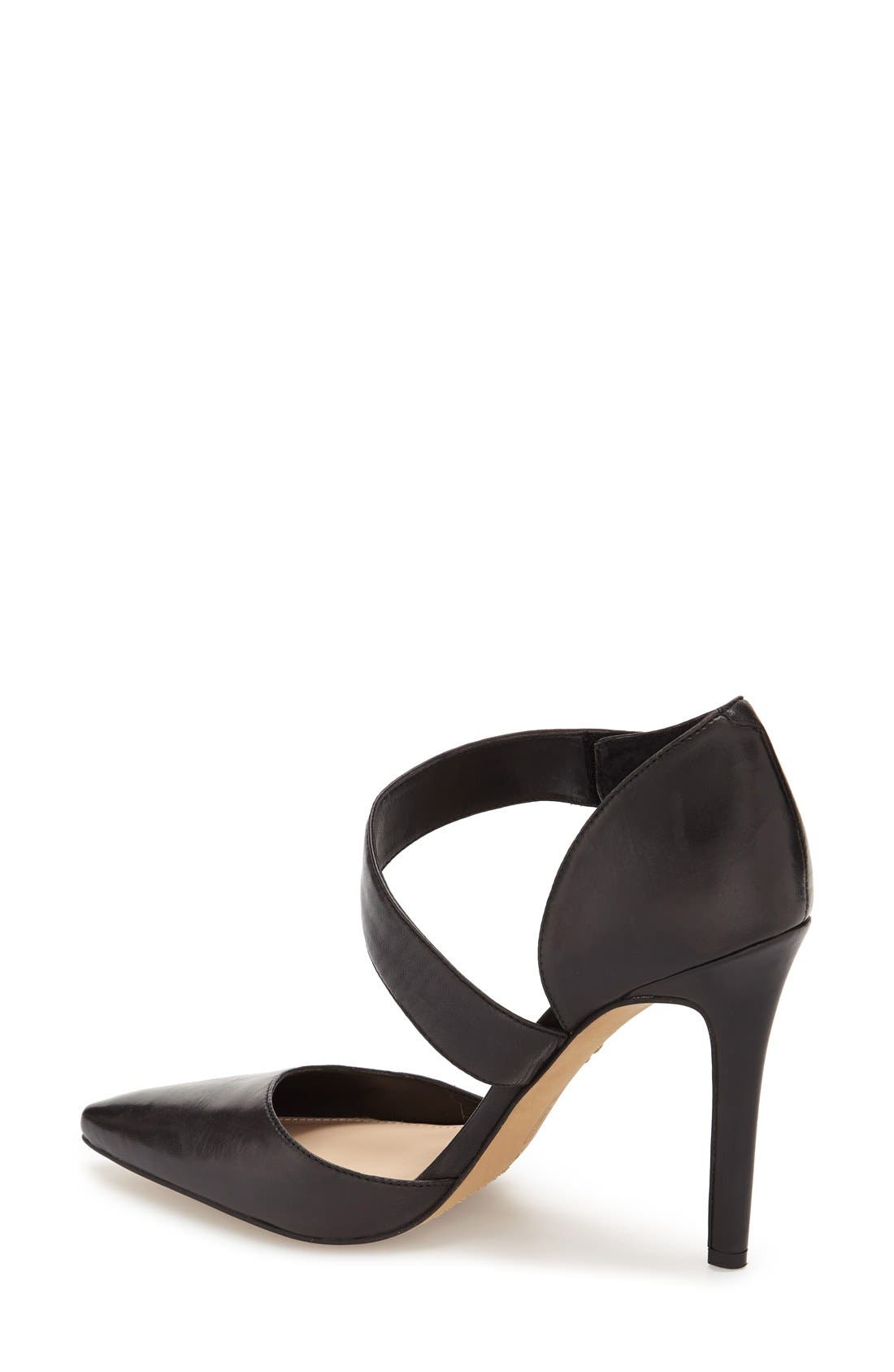 'Carlotte' Pointy Toe Pump, Alternate, color, BLACK