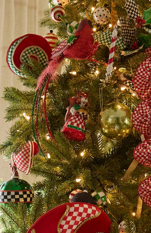 Mackenzie-childs Mackenzie Childs Check It Out Squirrel Glass Ornament In Multi