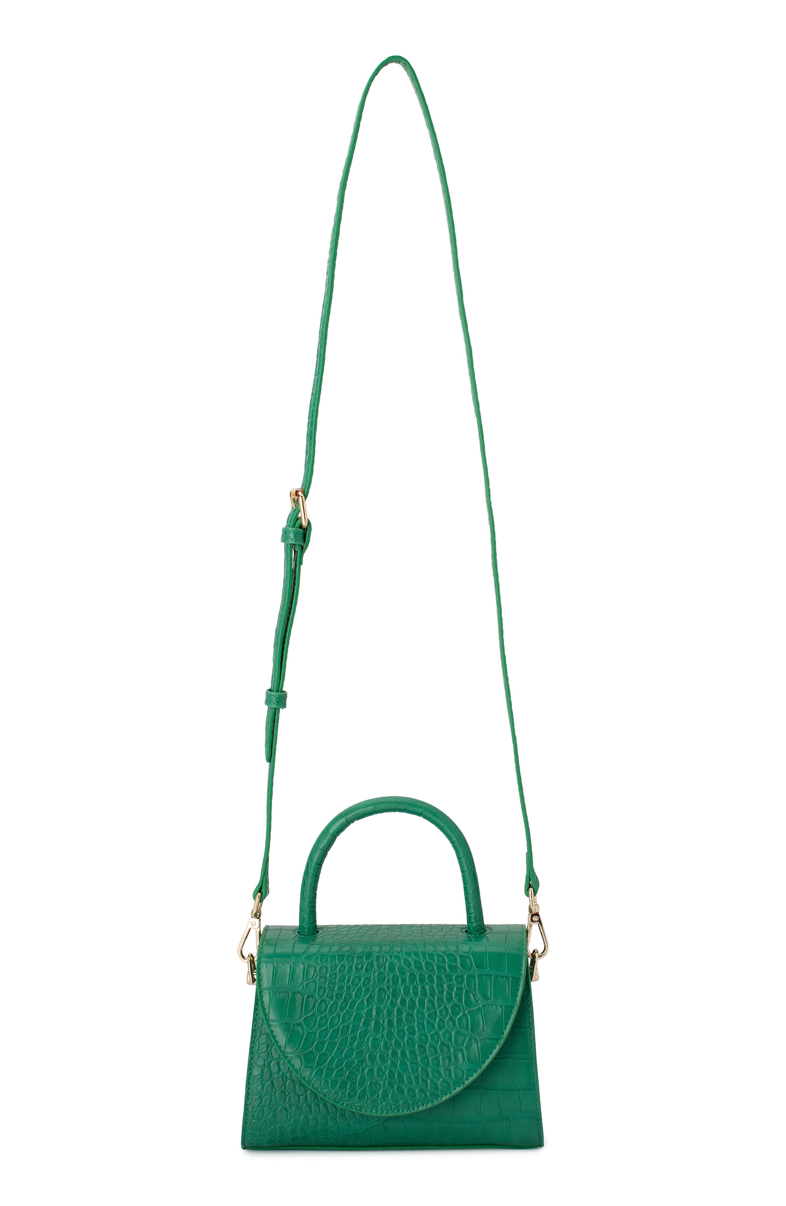 Nadia Faux Leather Top Handle Bag (Nordstrom Exclusive), Alternate, color, GREEN