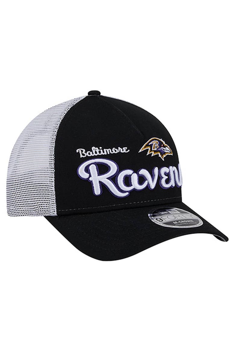 Men's New Era  Black Baltimore Ravens Side Lines 9FORTY Adjustable Hat, Alternate, color, Black