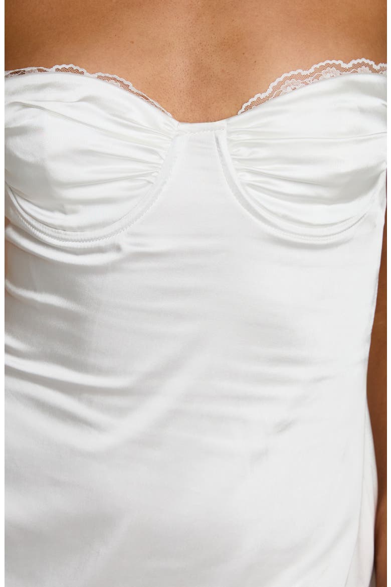 Wayzer Satin Minidress, Alternate, color, WHITE