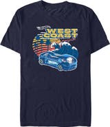 Hot Wheels Men's Hot Wheels Distressed West Coast Wave  Graphic T-Shirt