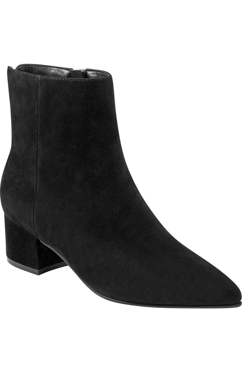 Marc Fisher LTD Leonna Pointed Toe Bootie, Main, color, Black Suede