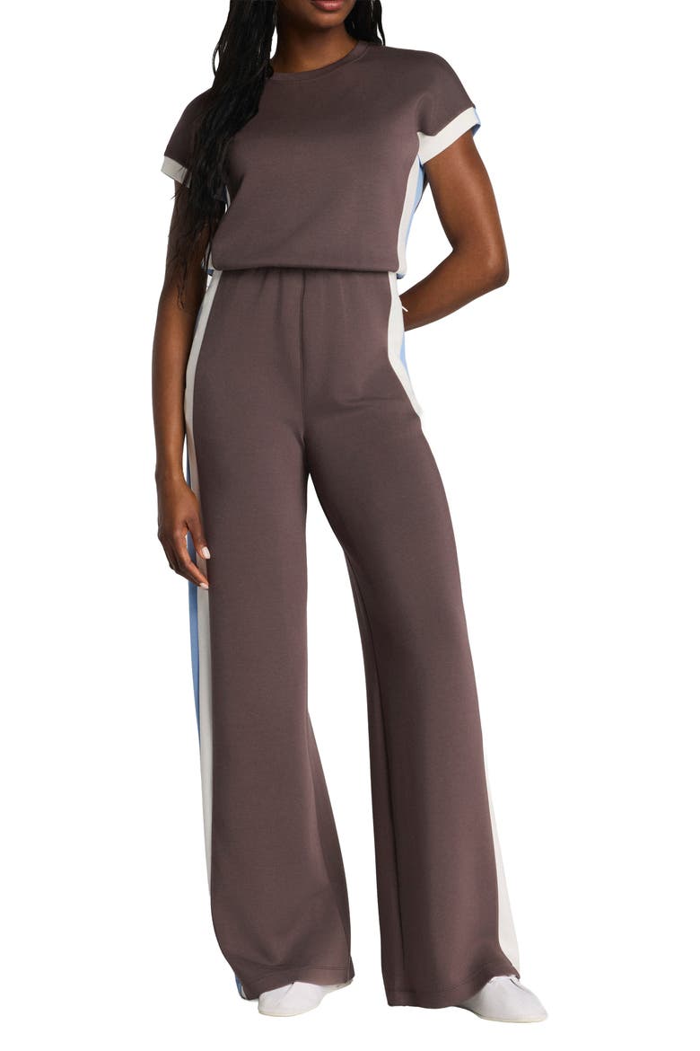 AirEssentials Colorblock Jumpsuit, Main, color, DARK CACAO STRIPE