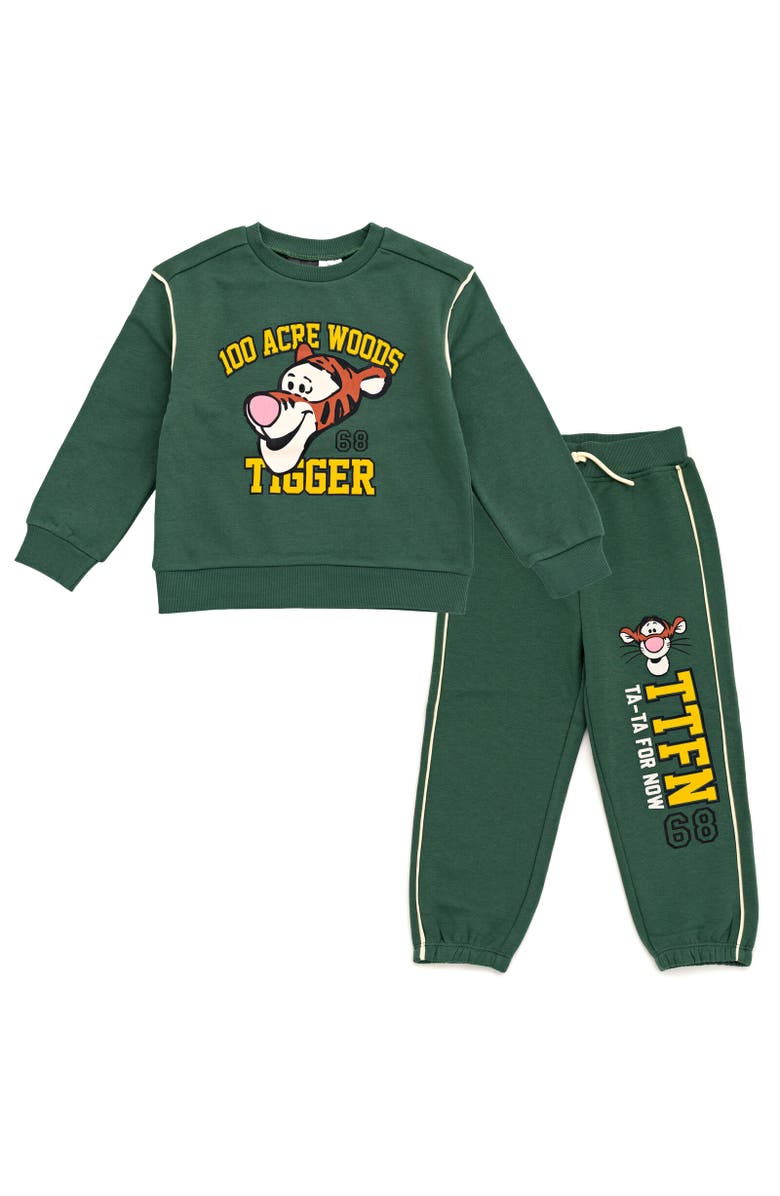 Disney Winnie the Pooh Baby Boys' Fleece Sweatshirt and Pants Set, Main, color, Tigger Dark Green