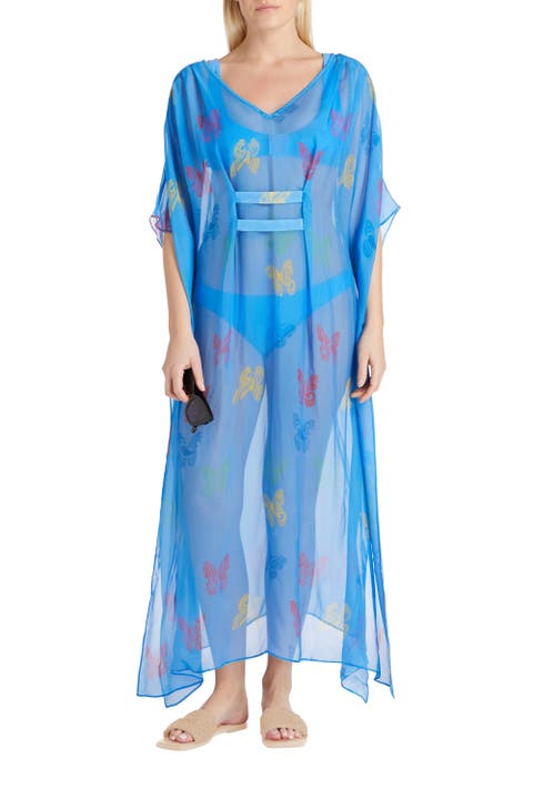 Florence Maxi Sheer Silk blend Cover-up Kaftan