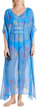 VALIMARE Florence Maxi Sheer Silk blend Cover-up Kaftan