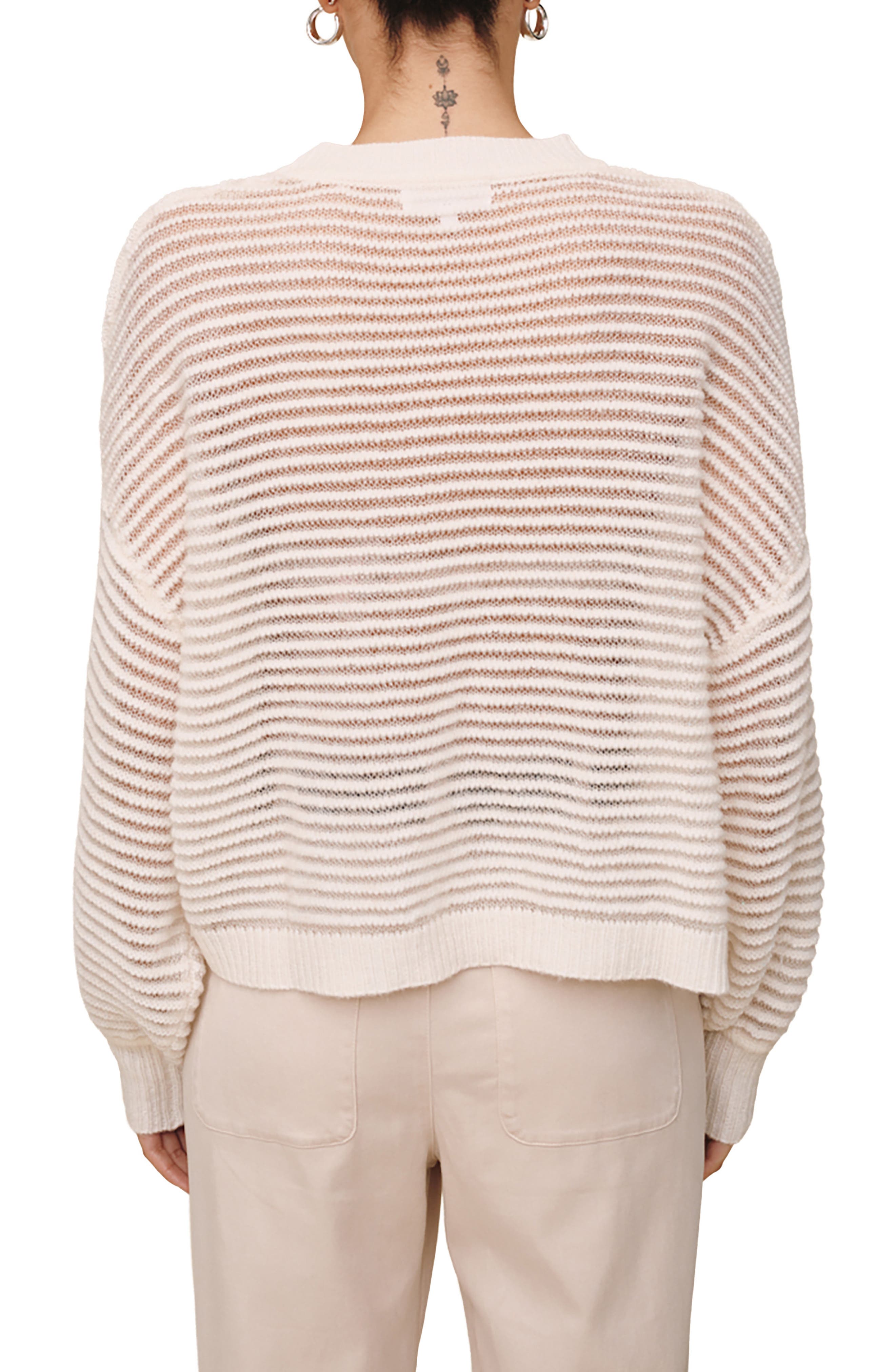 Metallic Relaxed Crewneck Sweater - image 2