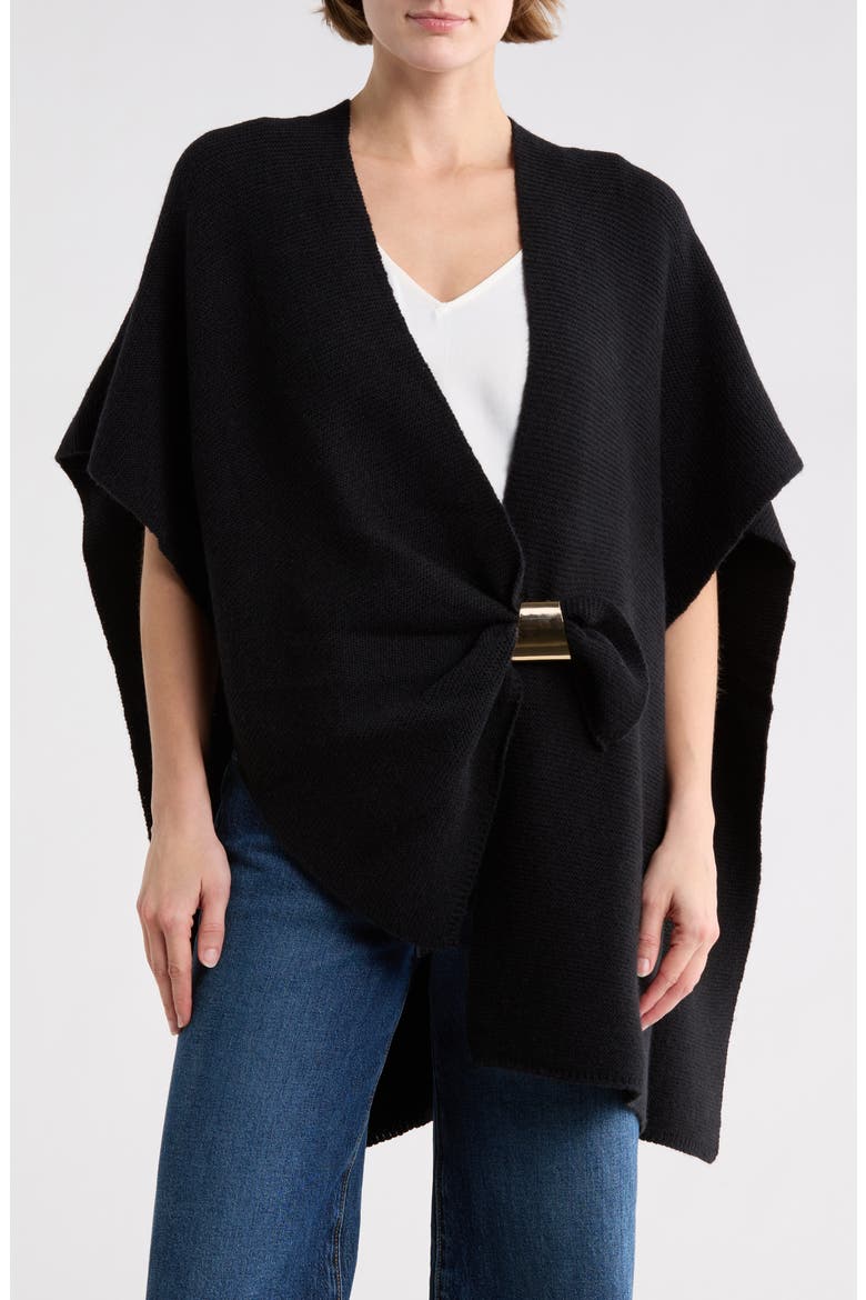 Quiet Glam Short Sleeve Cardigan, Main, color, BLACK