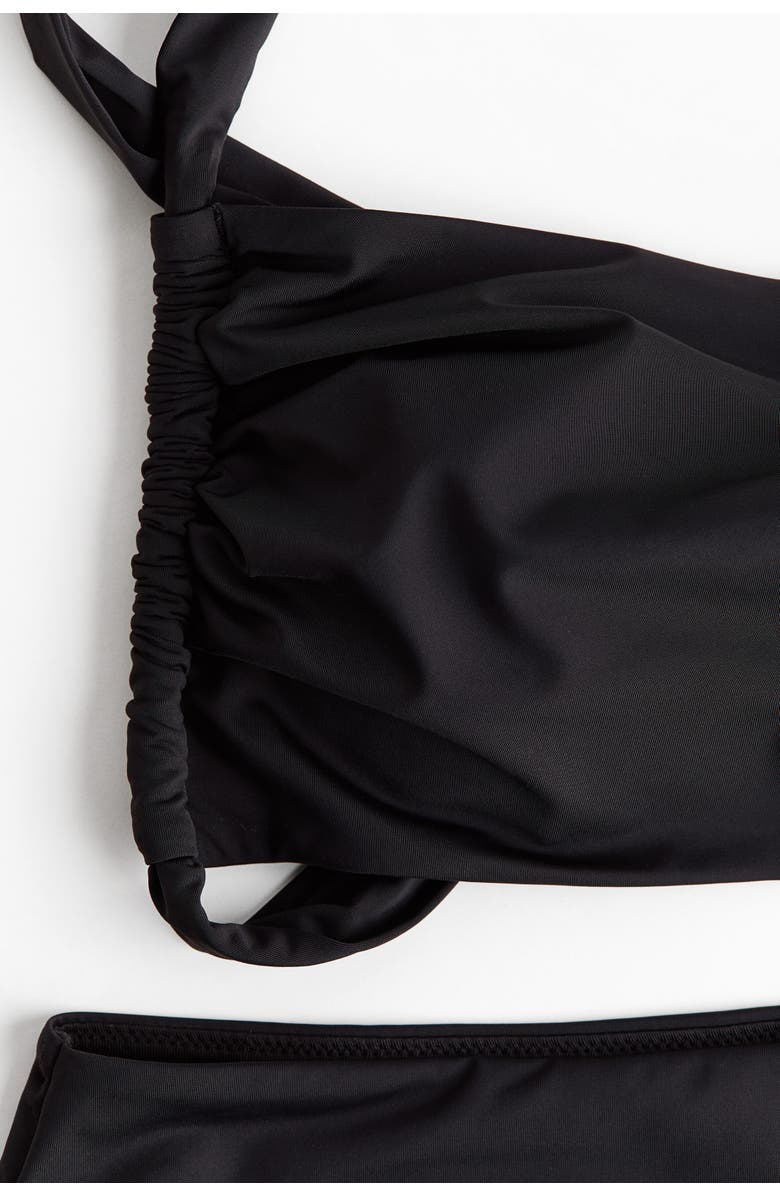 H&M One-shoulder Cut-out Swimsuit, Alternate, color, Black