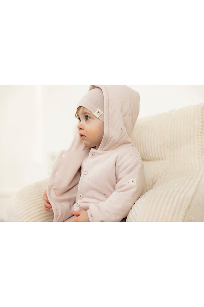 Sprinkle Print Puffy Hood Jacket, Alternate, color, Primrose