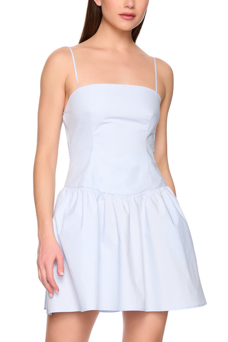 Cotton Poplin Fit & Flare Minidress, Alternate, color, BABY BLUE