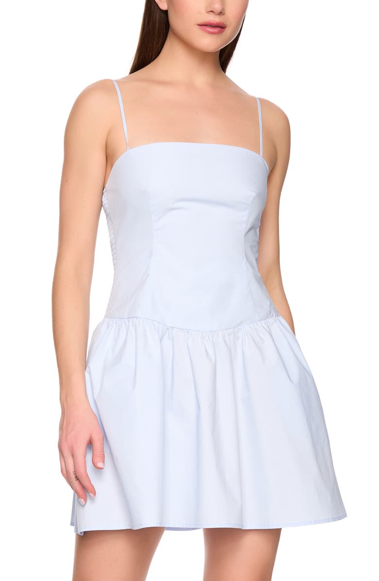 Susana Monaco Cotton Poplin Fit & Flare Minidress, Alternate, color, Baby Blue