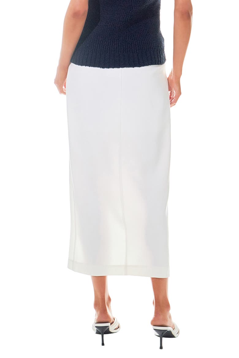 Front Slit Mid Rise Maxi Skirt, Alternate, color, WHITE