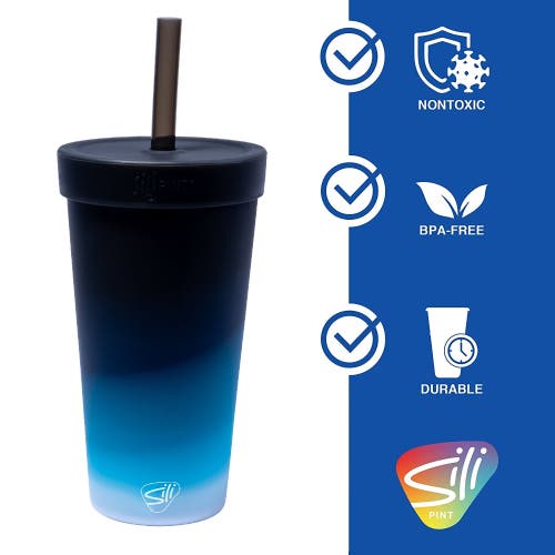 Silipint Silicone 22oz Straw Tumbler Moon Beam Reusable Unbreakable Cup
