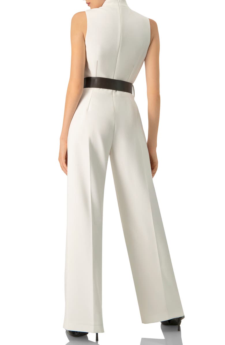 IVONNE Sleeveless Belted Jumpsuit, Alternate, color, Ivory