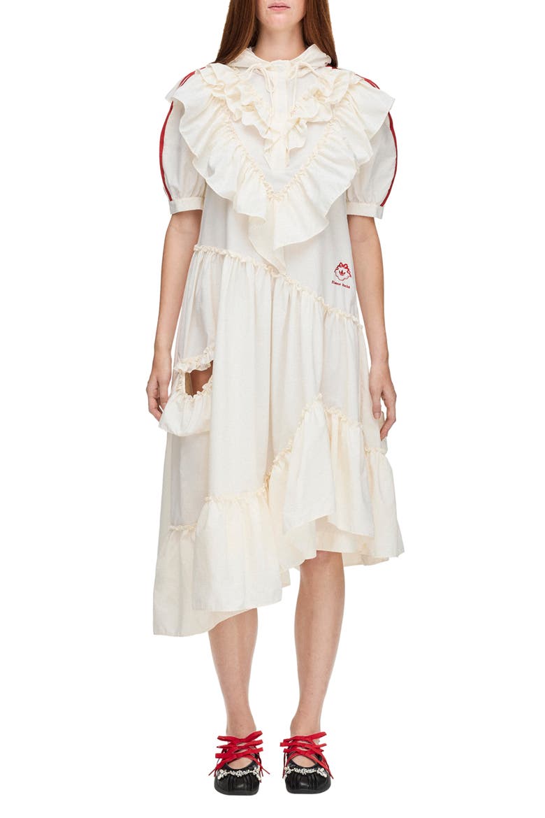 x Simone Rocha Frill Dress, Main, color, CHALK WHITE