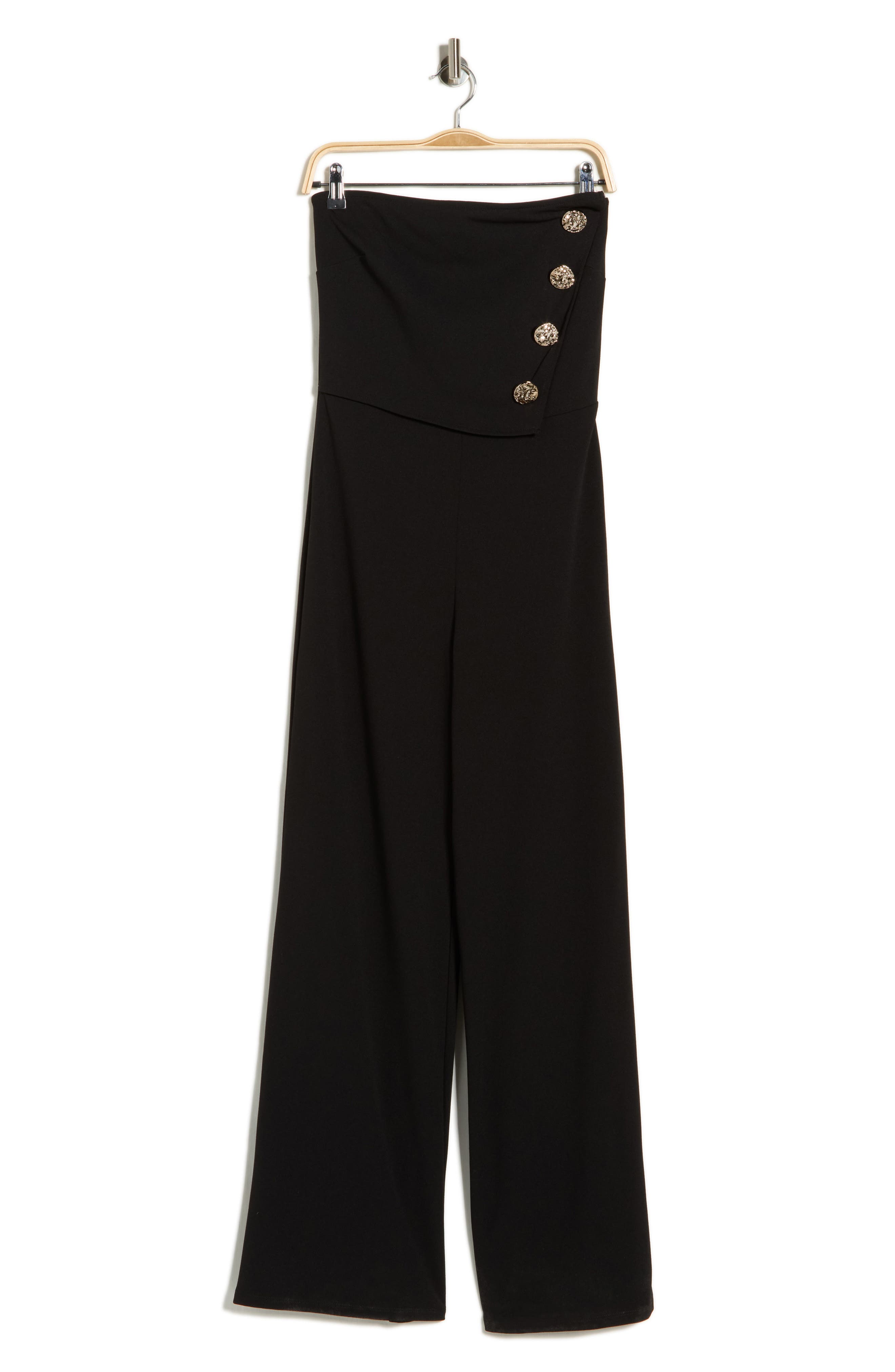 Madden Girl Strapless Asymmetric Vest Jumpsuit