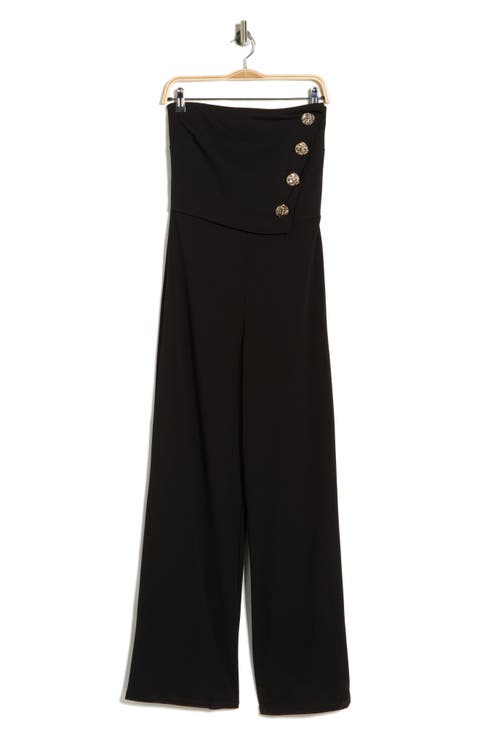 Strapless Asymmetric Vest Jumpsuit