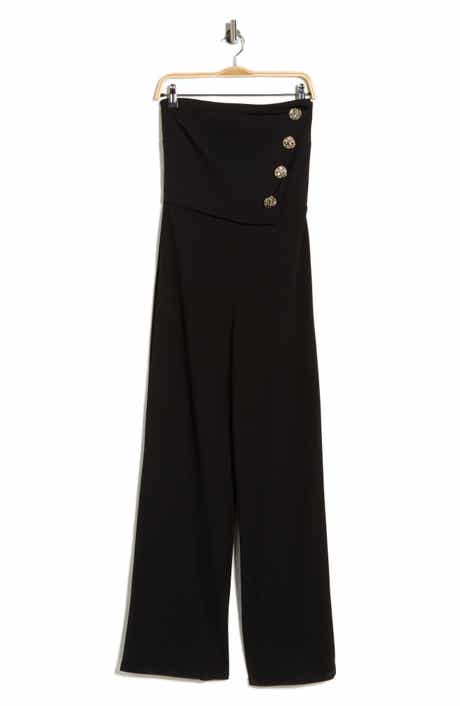 Madden Girl Strapless Asymmetric Vest Jumpsuit